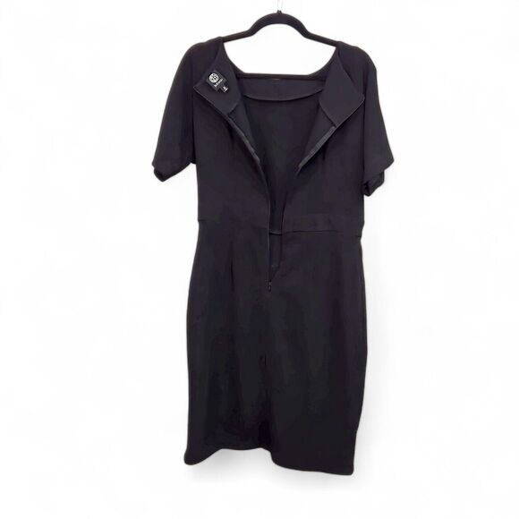 Bobeau Women’s Dress Minimalist Classic Modern Chic Black Wrap Skirt Sheath M - Picture 4 of 9